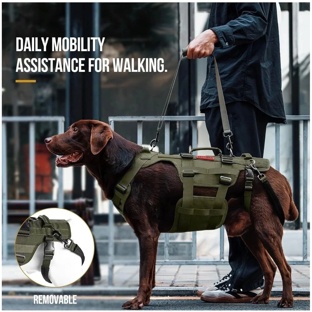OneTigris Tactical Dog Lift Harness XL Full Body Support Vest Ranger Green New